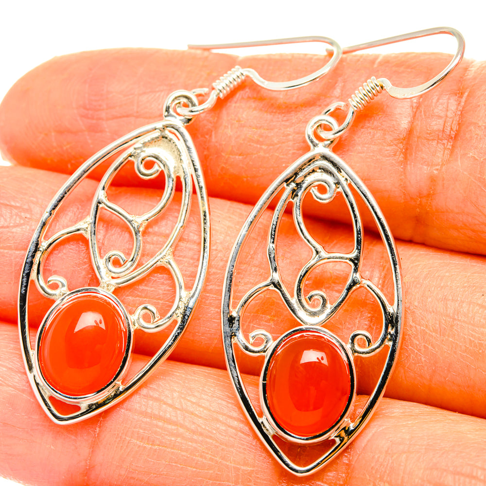 Carnelian Earrings handcrafted by Ana Silver Co - EARR427314