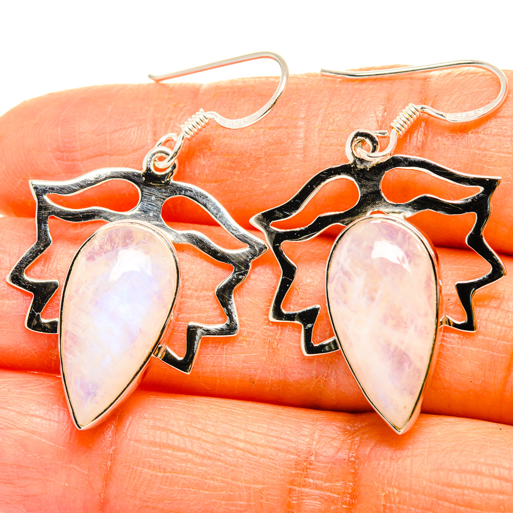 Rainbow Moonstone Earrings handcrafted by Ana Silver Co - EARR427320
