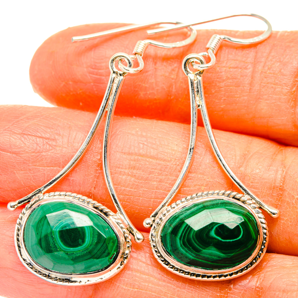 Malachite Earrings handcrafted by Ana Silver Co - EARR427322