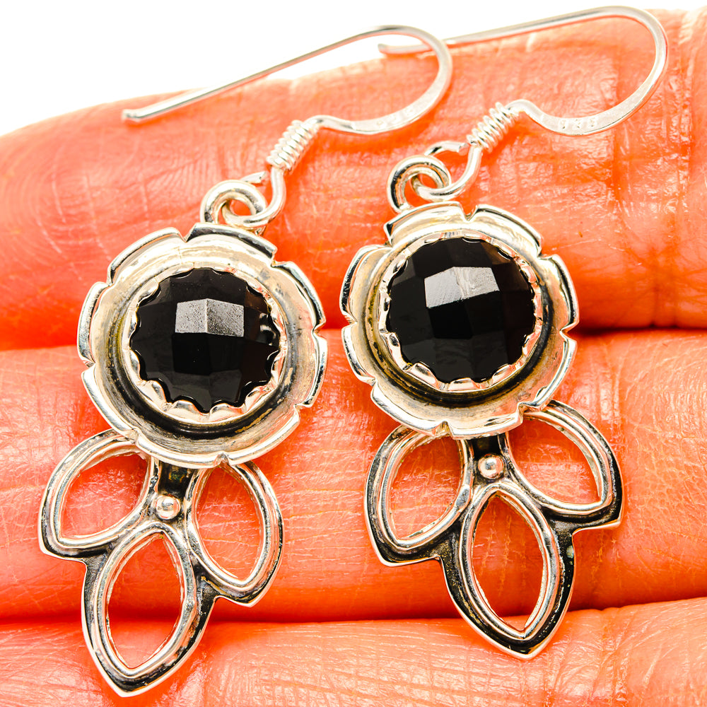 Black Onyx Earrings handcrafted by Ana Silver Co - EARR427330