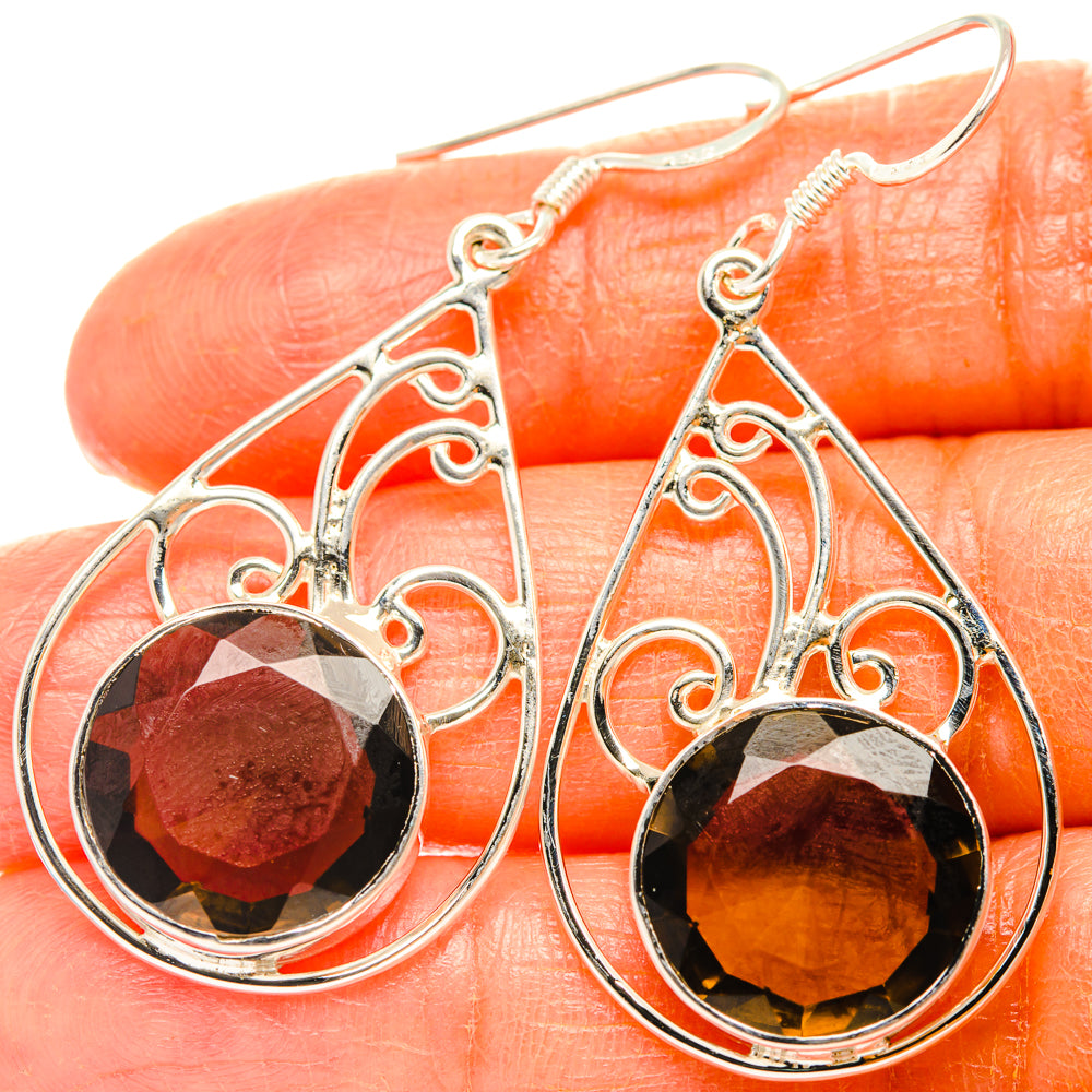 Smoky Quartz Earrings handcrafted by Ana Silver Co - EARR427331