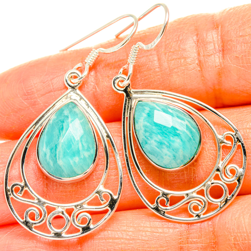 Amazonite Earrings handcrafted by Ana Silver Co - EARR427335
