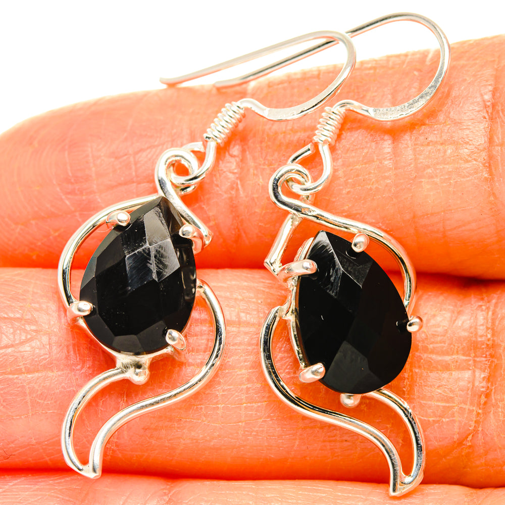 Black Onyx Earrings handcrafted by Ana Silver Co - EARR427348
