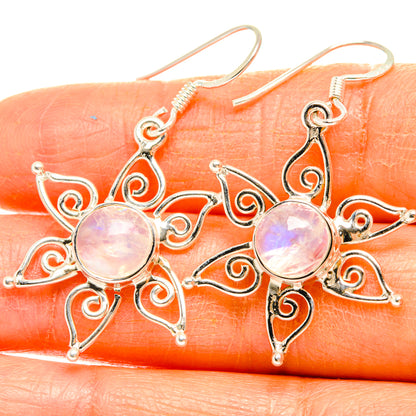 Rainbow Moonstone Earrings handcrafted by Ana Silver Co - EARR427350
