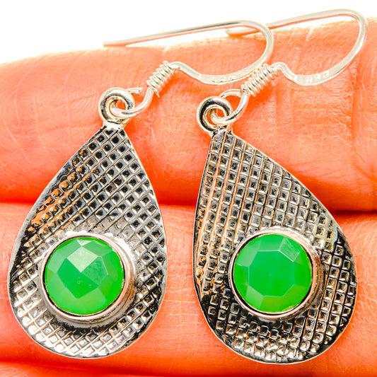 Green Onyx Earrings handcrafted by Ana Silver Co - EARR427353