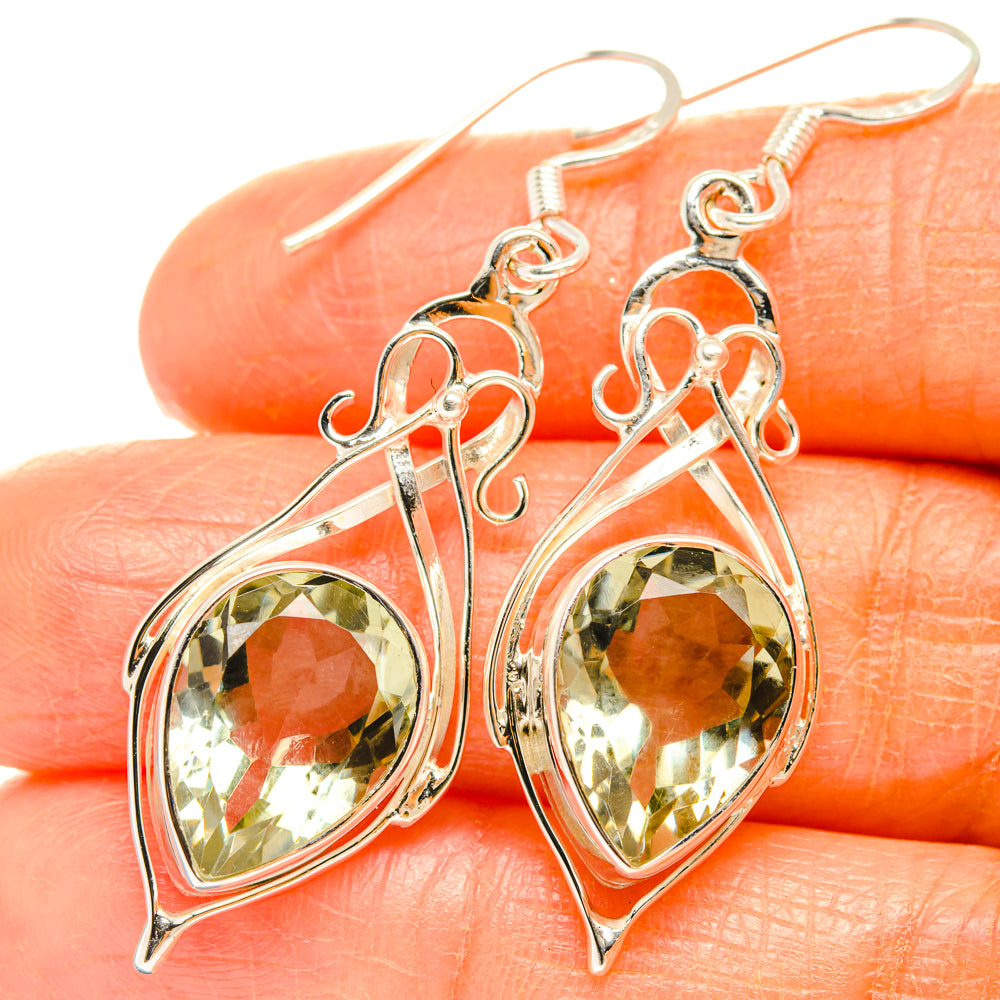 Green Amethyst Earrings handcrafted by Ana Silver Co - EARR427358