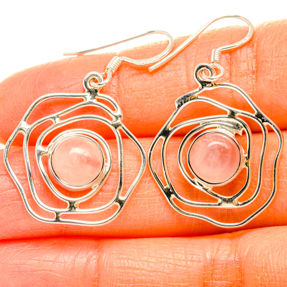 Rose Quartz Earrings handcrafted by Ana Silver Co - EARR427361