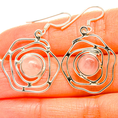 Rose Quartz Earrings handcrafted by Ana Silver Co - EARR427361