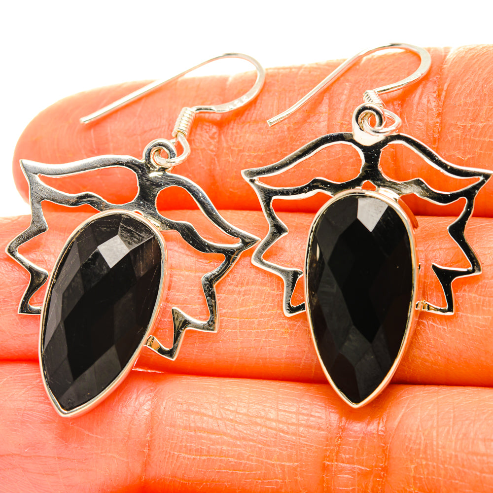 Black Onyx Earrings handcrafted by Ana Silver Co - EARR427365
