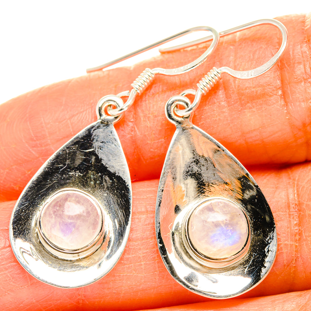 Rainbow Moonstone Earrings handcrafted by Ana Silver Co - EARR427368