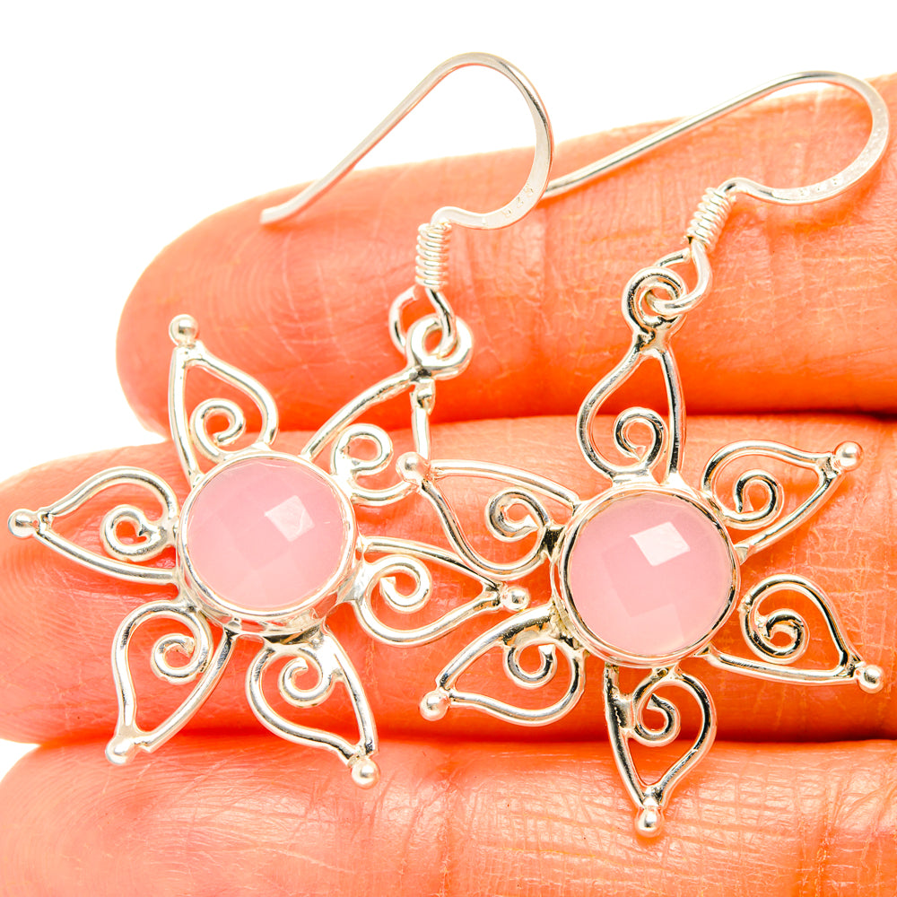 Rose Quartz Earrings handcrafted by Ana Silver Co - EARR427369