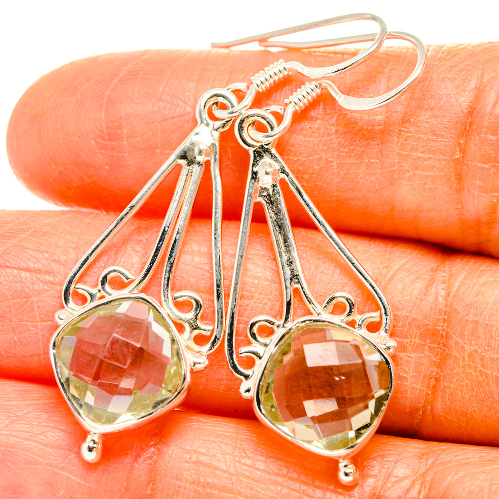 Green Amethyst Earrings handcrafted by Ana Silver Co - EARR427372