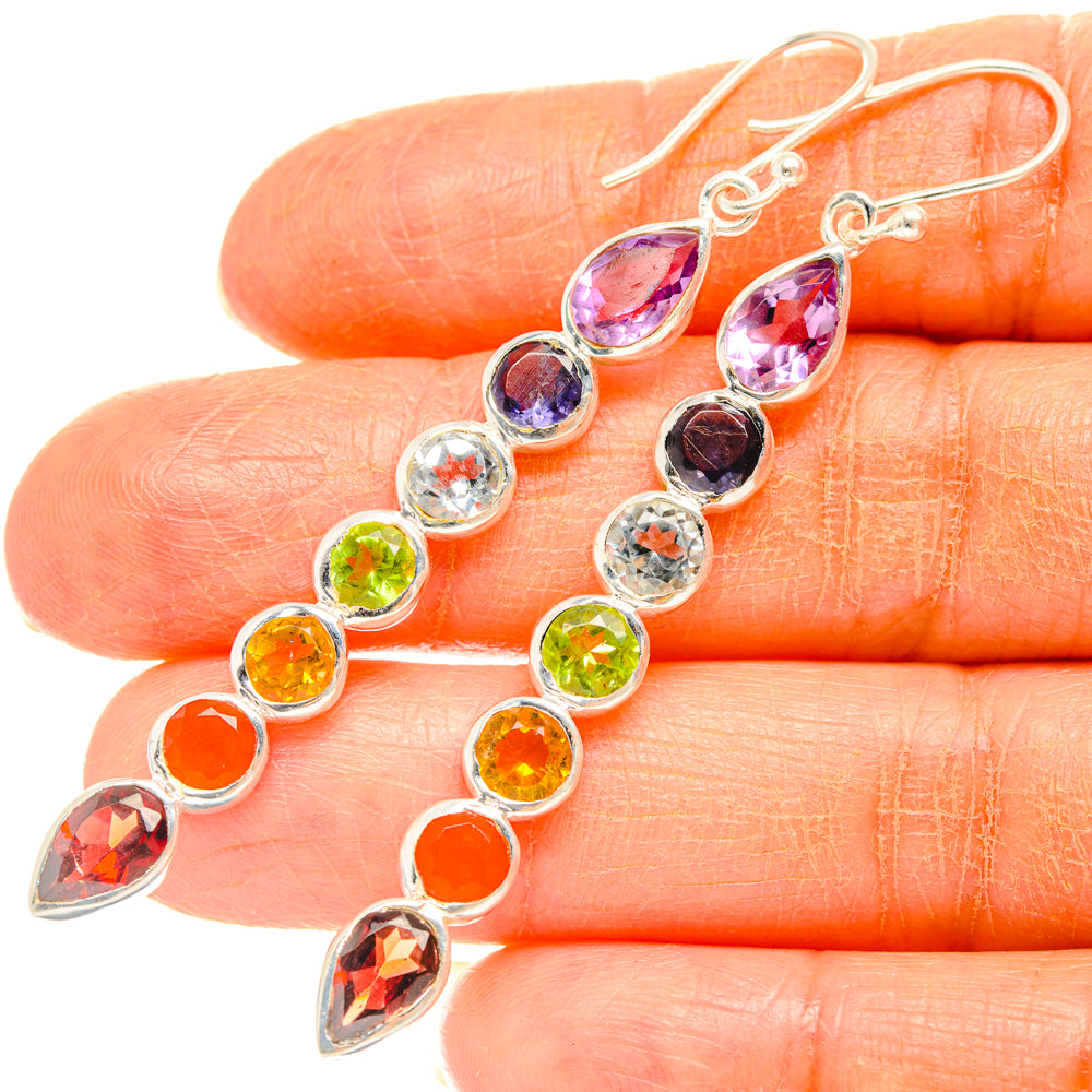 Rainbow Chakra Earrings handcrafted by Ana Silver Co - EARR427392