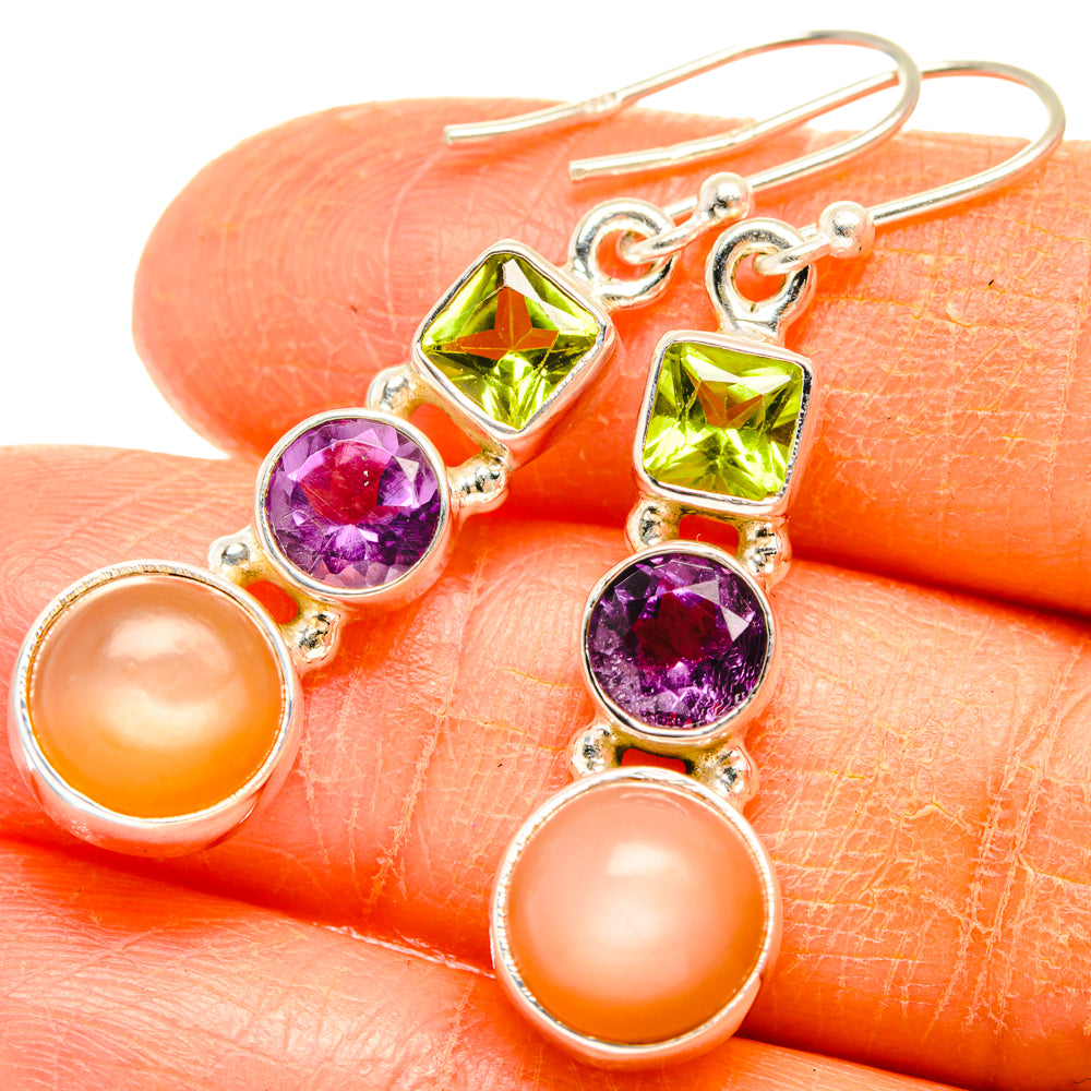 Sunstone Earrings handcrafted by Ana Silver Co - EARR427411