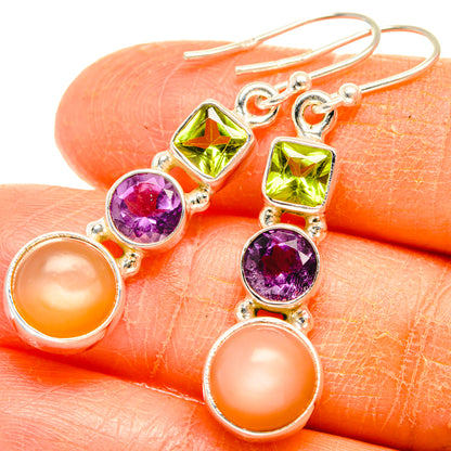 Sunstone Earrings handcrafted by Ana Silver Co - EARR427411