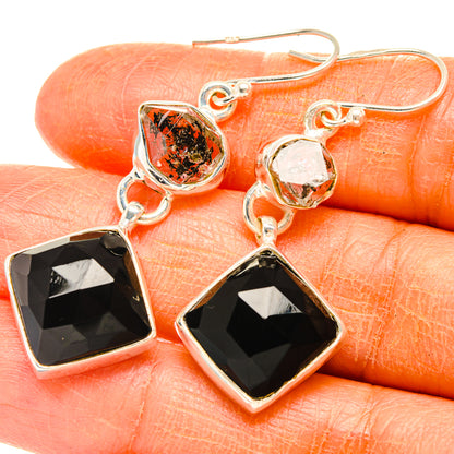 Black Onyx Earrings handcrafted by Ana Silver Co - EARR427424