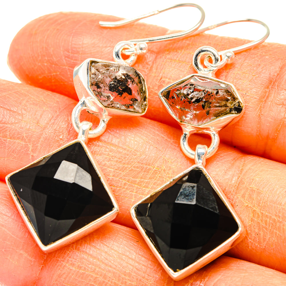 Black Onyx Earrings handcrafted by Ana Silver Co - EARR427429