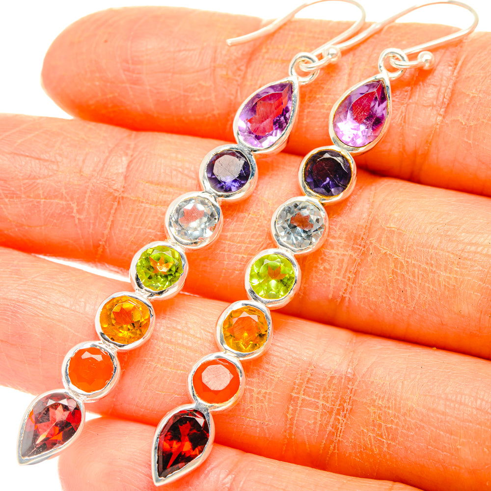 Rainbow Chakra Earrings handcrafted by Ana Silver Co - EARR427430