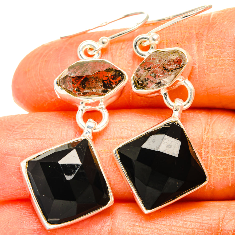 Black Onyx Earrings handcrafted by Ana Silver Co - EARR427434
