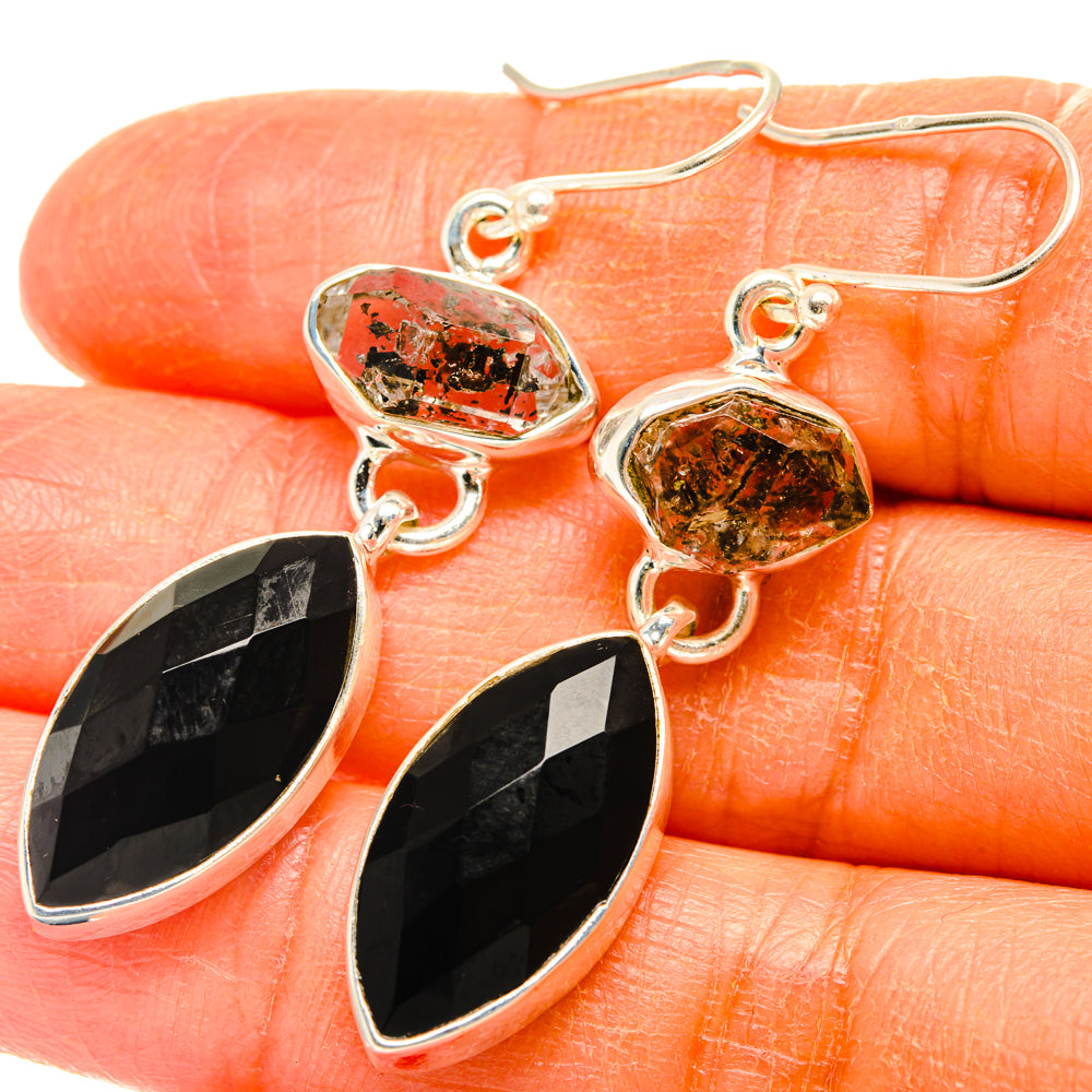 Black Onyx Earrings handcrafted by Ana Silver Co - EARR427442