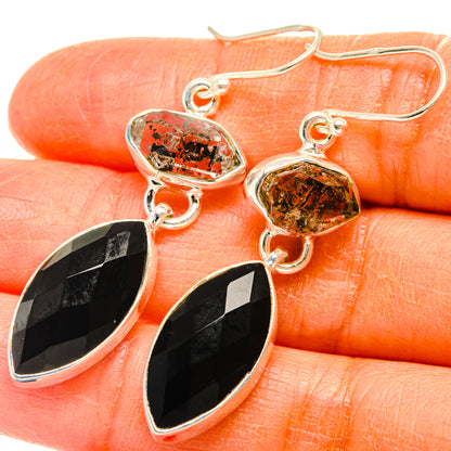 Black Onyx Earrings handcrafted by Ana Silver Co - EARR427442