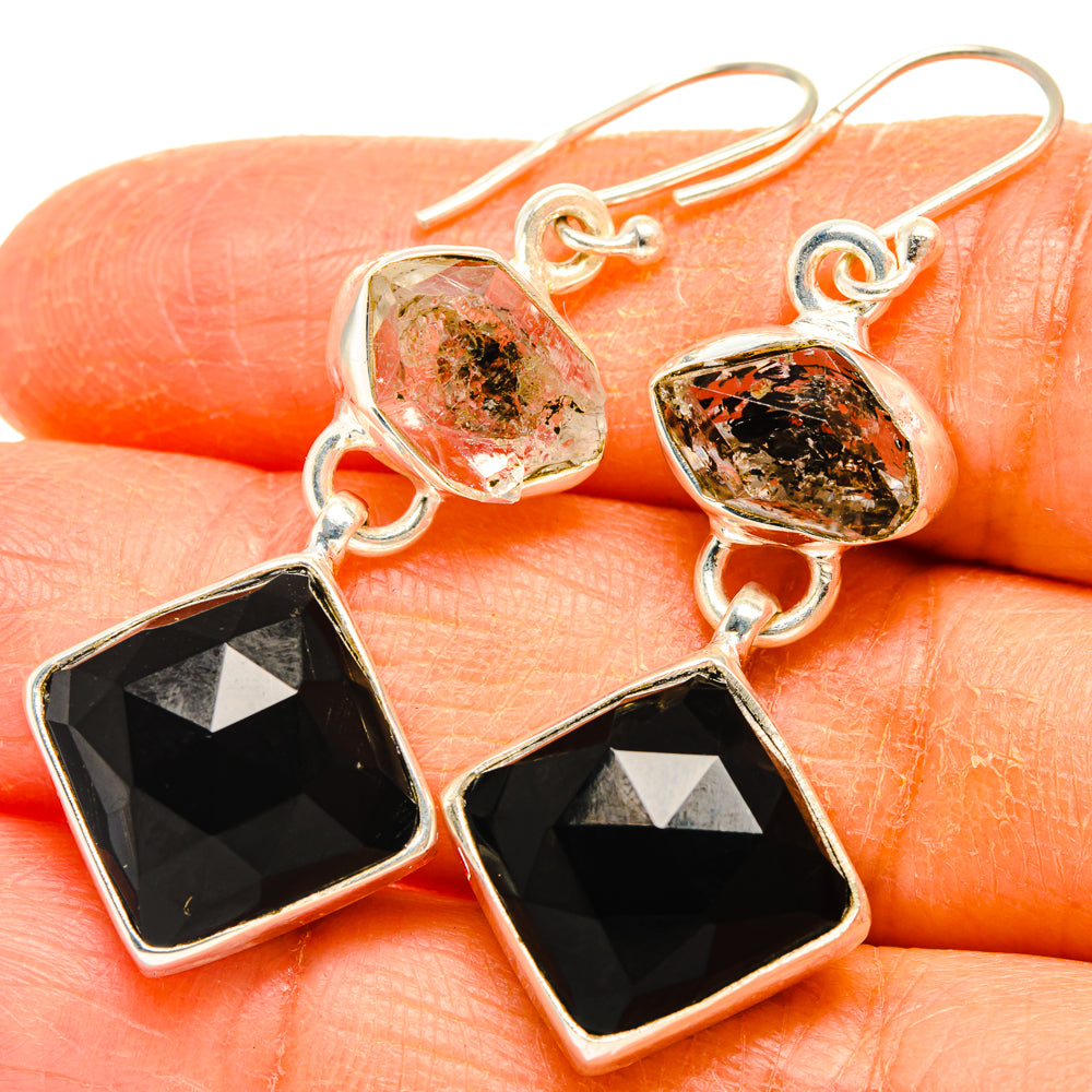 Black Onyx Earrings handcrafted by Ana Silver Co - EARR427471