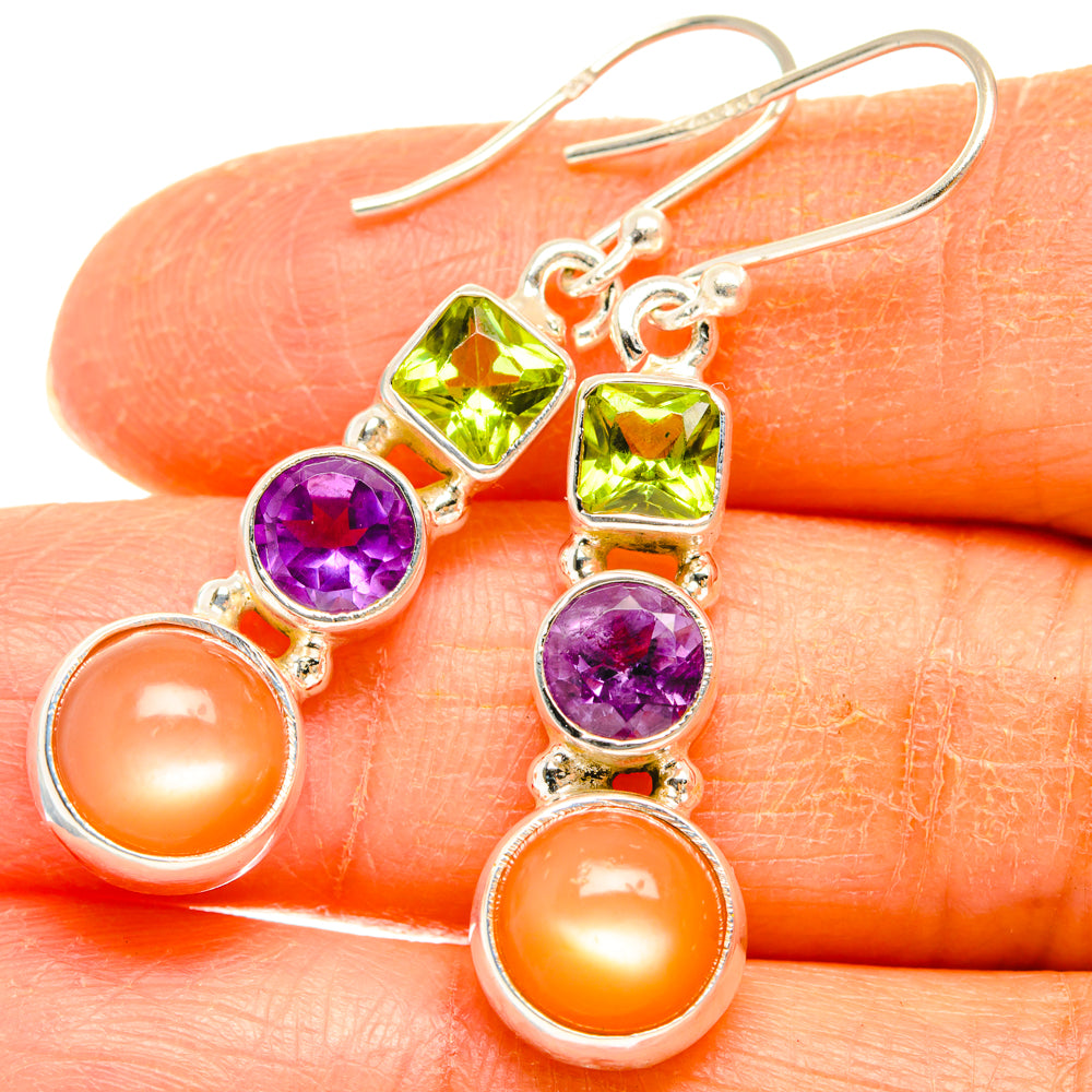 Sunstone Earrings handcrafted by Ana Silver Co - EARR427487