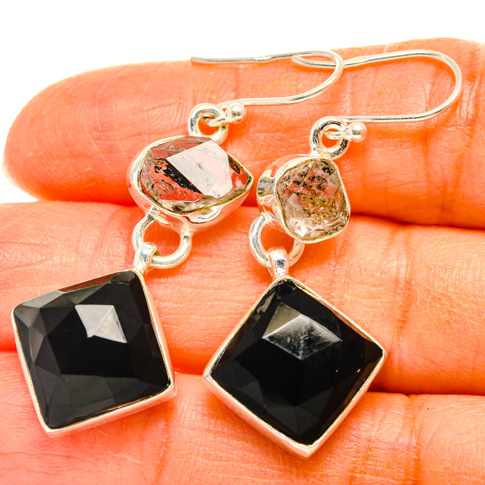 Black Onyx Earrings handcrafted by Ana Silver Co - EARR427508