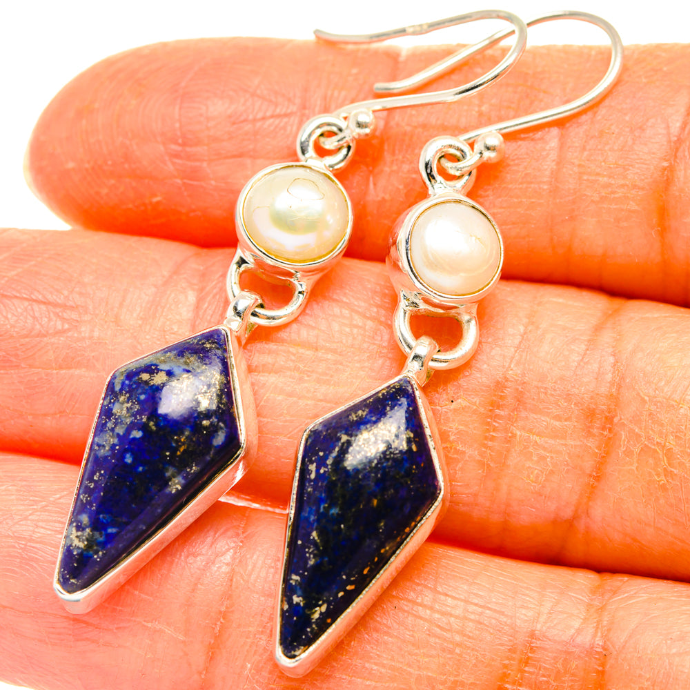 Lapis Lazuli Earrings handcrafted by Ana Silver Co - EARR427513