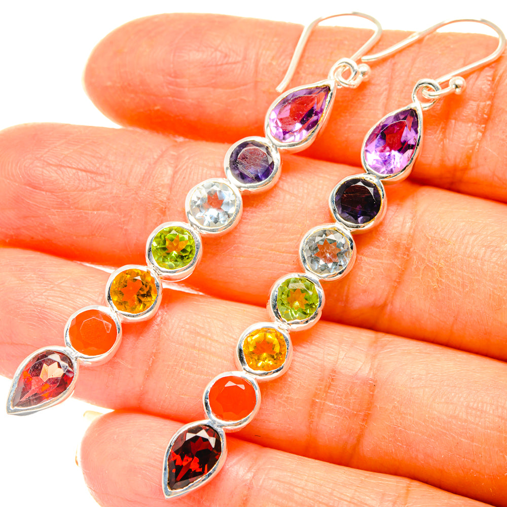 Rainbow Chakra Earrings handcrafted by Ana Silver Co - EARR427516