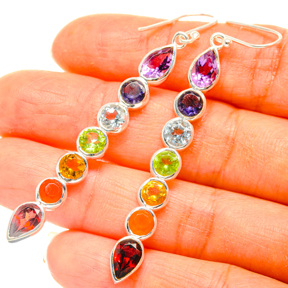 Rainbow Chakra Earrings handcrafted by Ana Silver Co - EARR427532