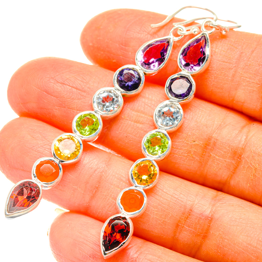 Rainbow Chakra Earrings handcrafted by Ana Silver Co - EARR427536