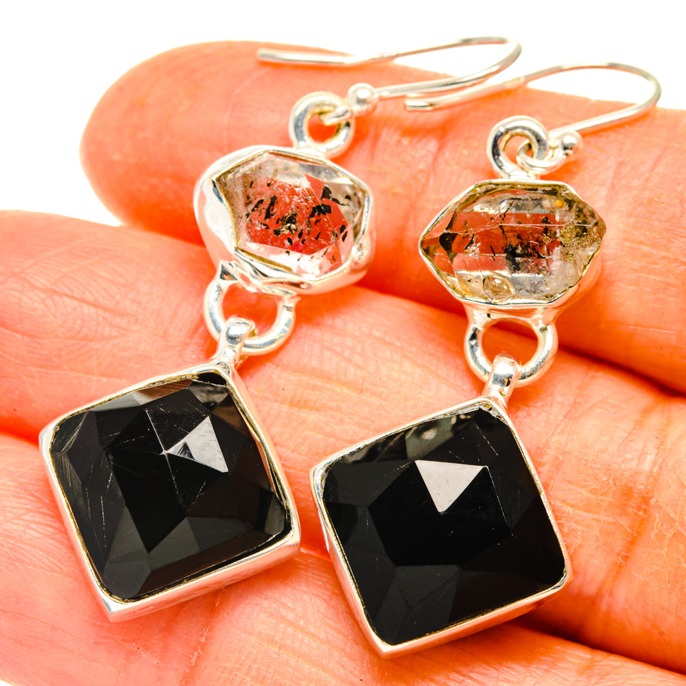 Black Onyx Earrings handcrafted by Ana Silver Co - EARR427537