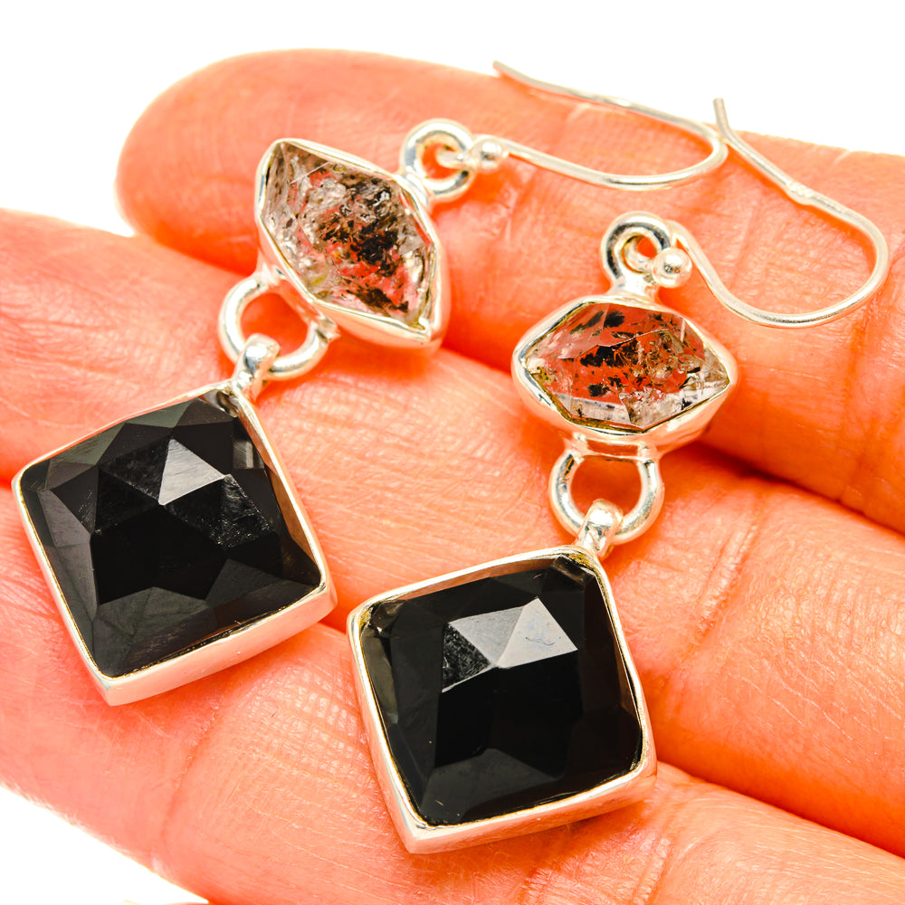 Black Onyx Earrings handcrafted by Ana Silver Co - EARR427542
