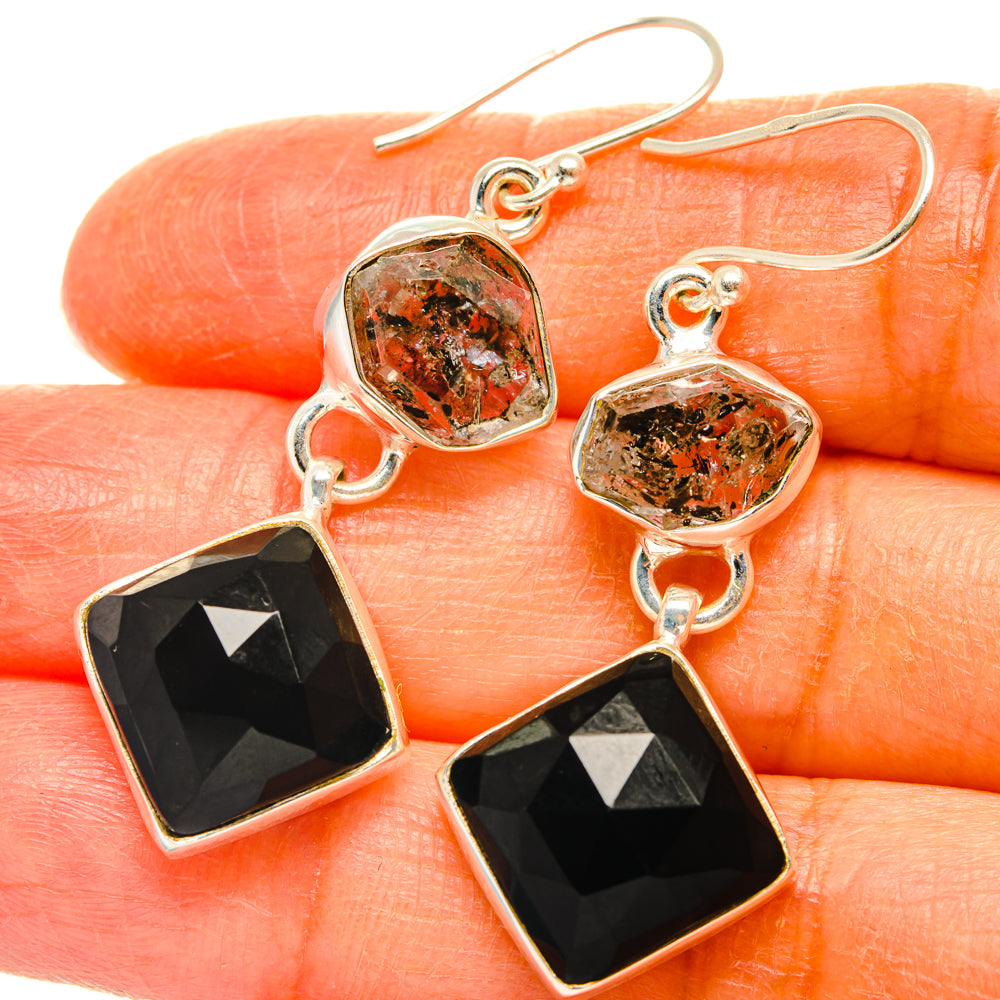 Black Onyx Earrings handcrafted by Ana Silver Co - EARR427548