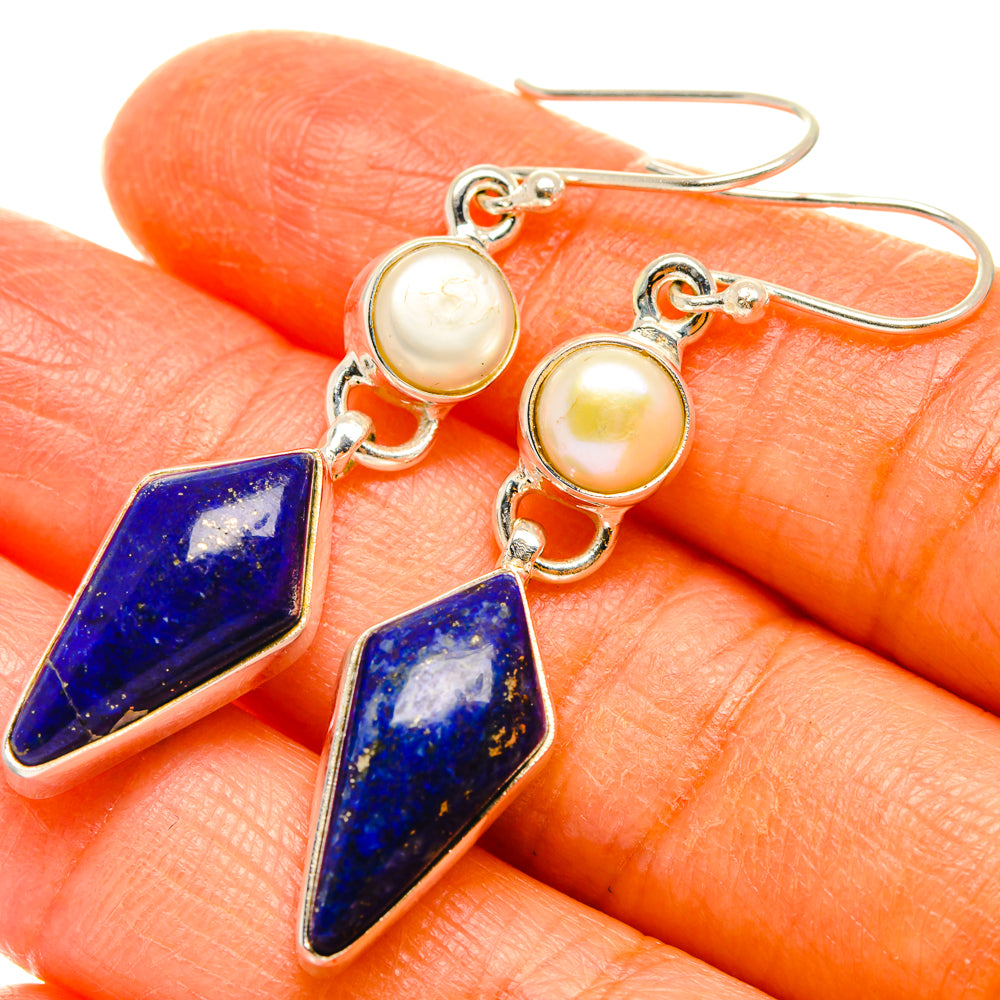 Lapis Lazuli Earrings handcrafted by Ana Silver Co - EARR427551