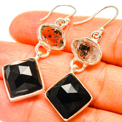 Black Onyx Earrings handcrafted by Ana Silver Co - EARR427555