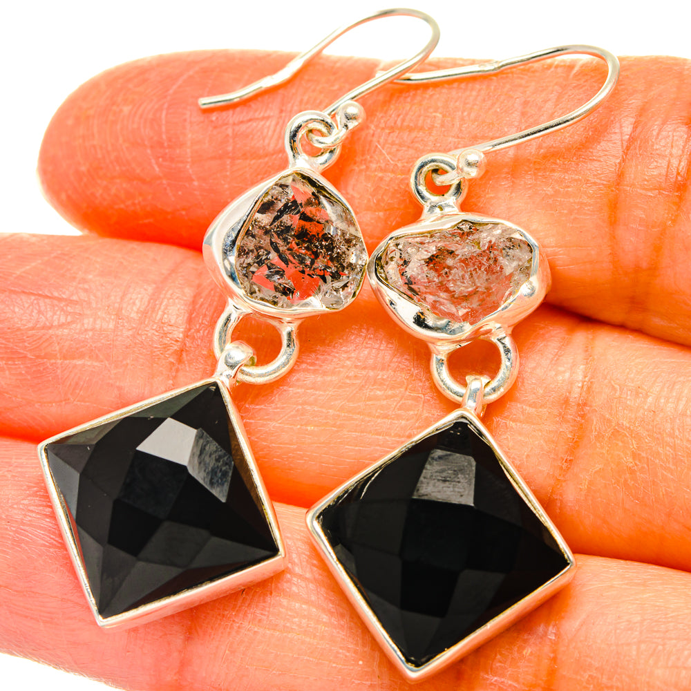 Black Onyx Earrings handcrafted by Ana Silver Co - EARR427561