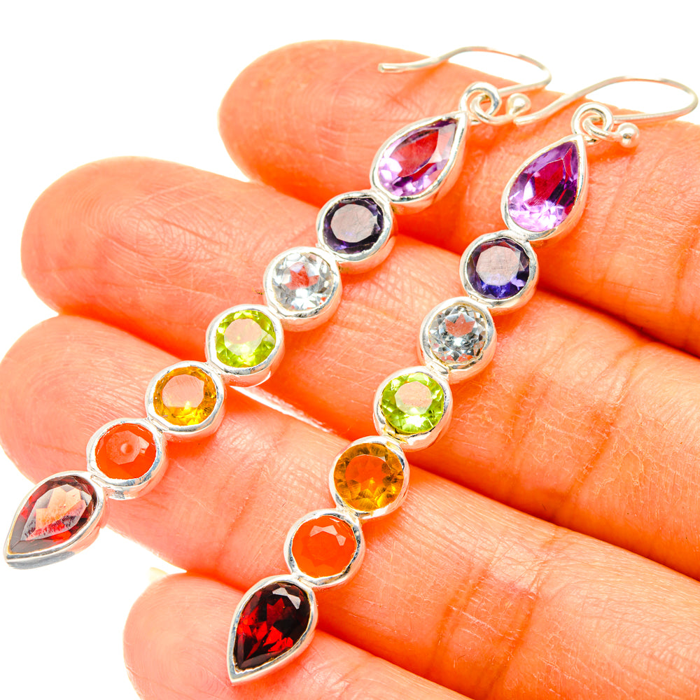 Rainbow Chakra Earrings handcrafted by Ana Silver Co - EARR427580