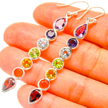 Rainbow Chakra Earrings handcrafted by Ana Silver Co - EARR427586