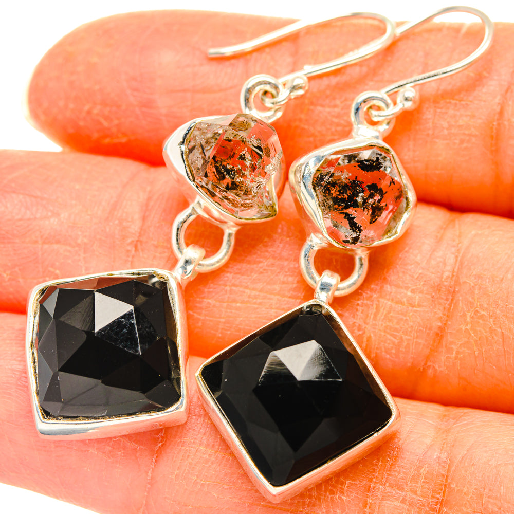 Black Onyx Earrings handcrafted by Ana Silver Co - EARR427594