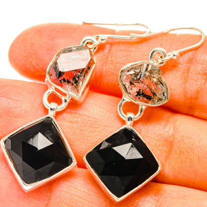 Black Onyx Earrings handcrafted by Ana Silver Co - EARR427607