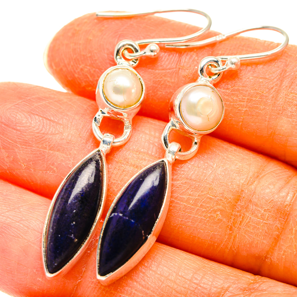 Lapis Lazuli Earrings handcrafted by Ana Silver Co - EARR427615