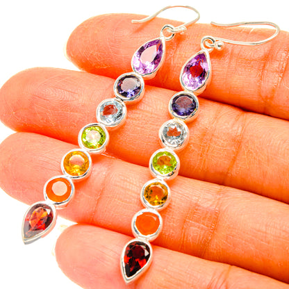 Rainbow Chakra Earrings handcrafted by Ana Silver Co - EARR427617