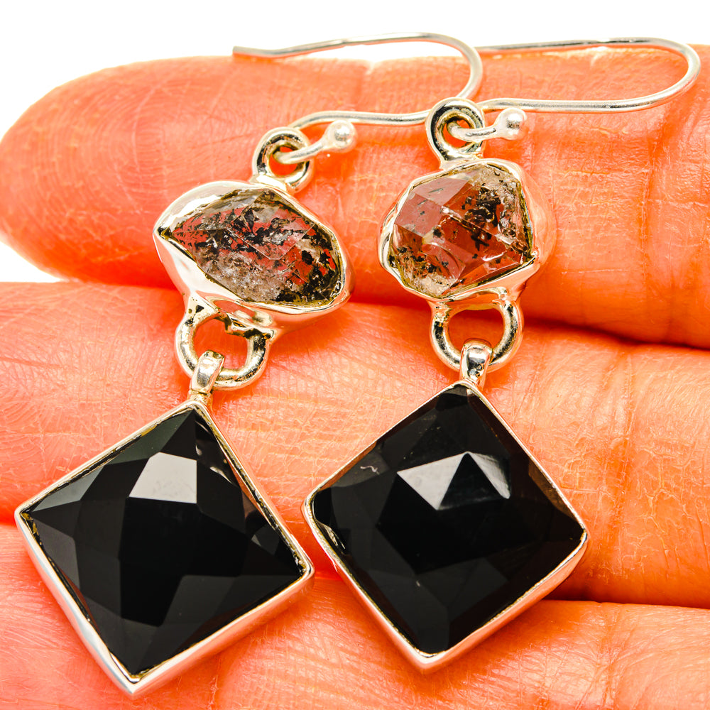 Black Onyx Earrings handcrafted by Ana Silver Co - EARR427618