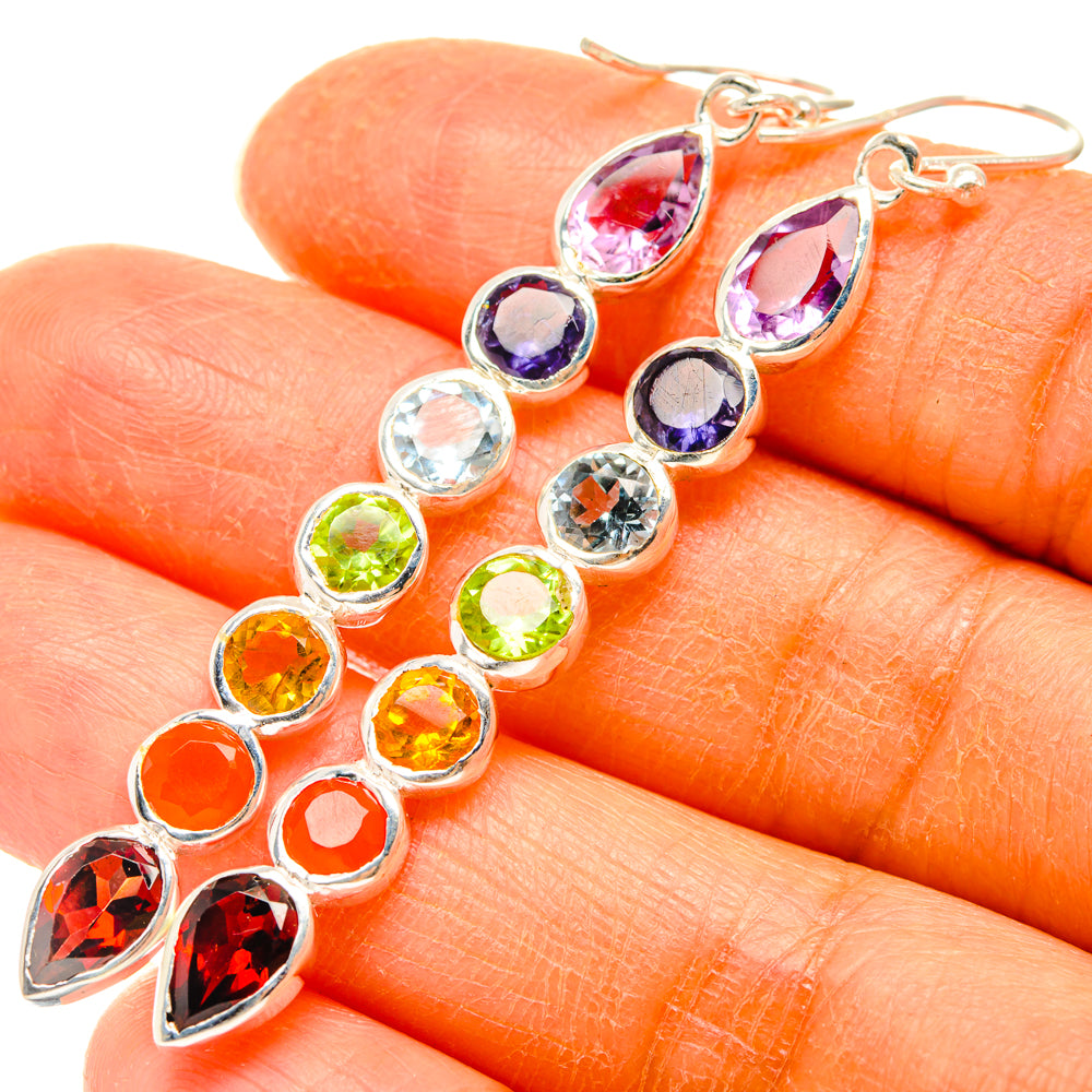 Rainbow Chakra Earrings handcrafted by Ana Silver Co - EARR427632