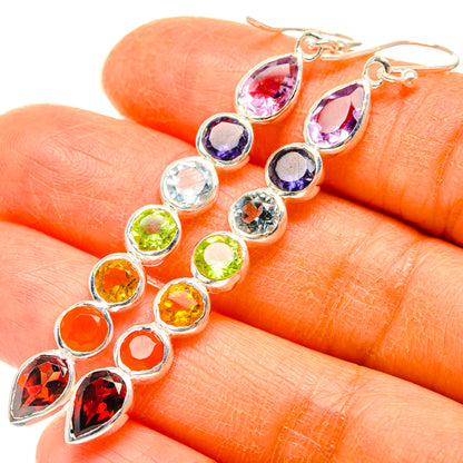Rainbow Chakra Earrings handcrafted by Ana Silver Co - EARR427632