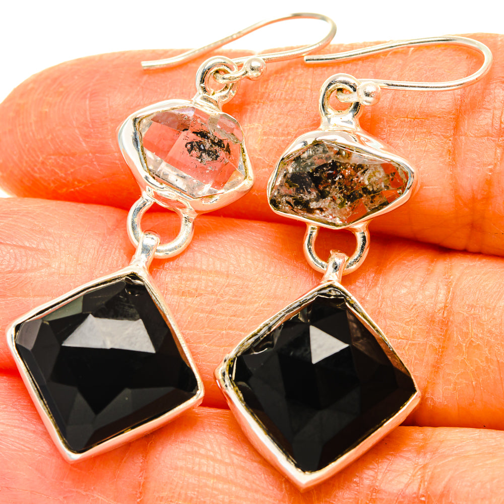 Black Onyx Earrings handcrafted by Ana Silver Co - EARR427654