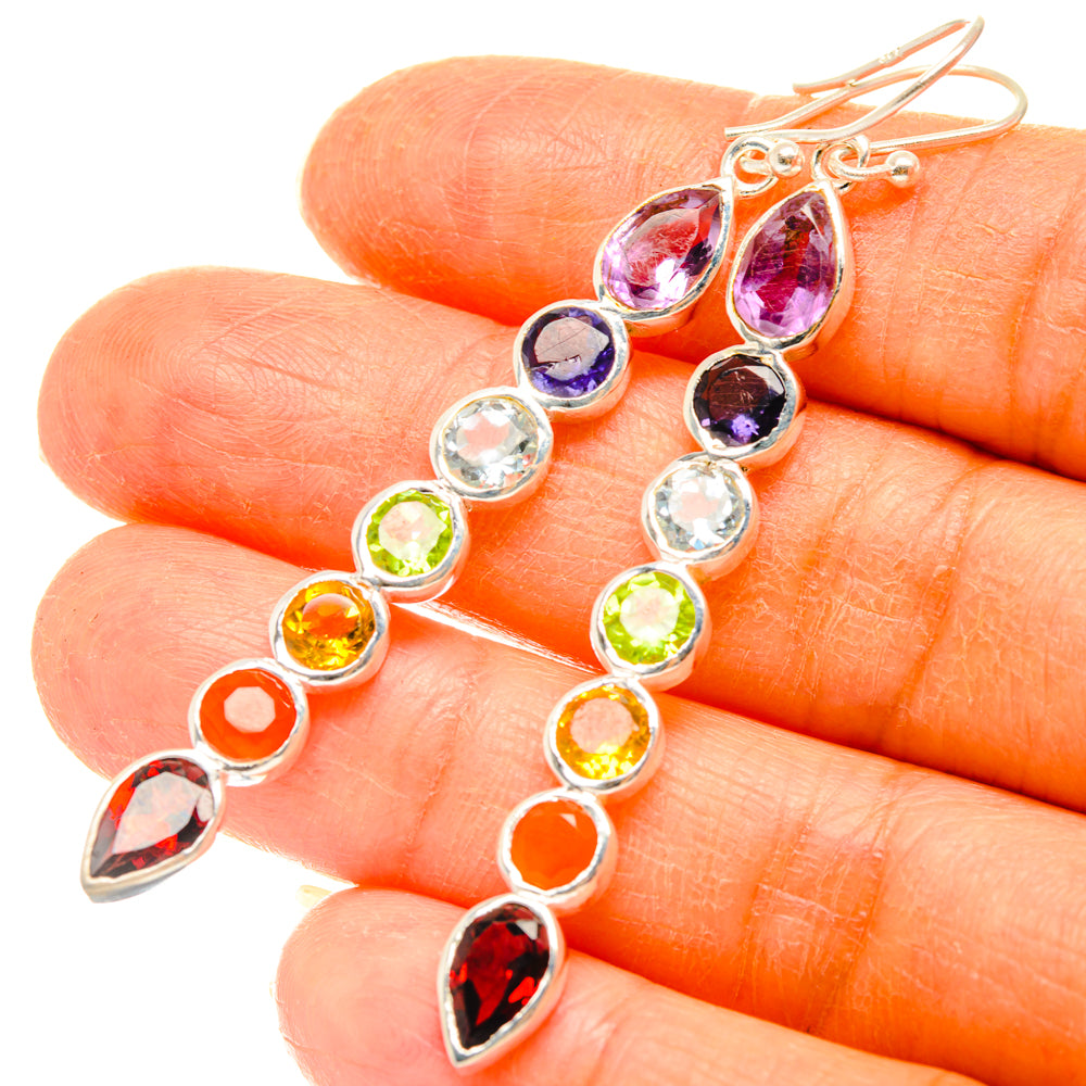 Rainbow Chakra Earrings handcrafted by Ana Silver Co - EARR427661