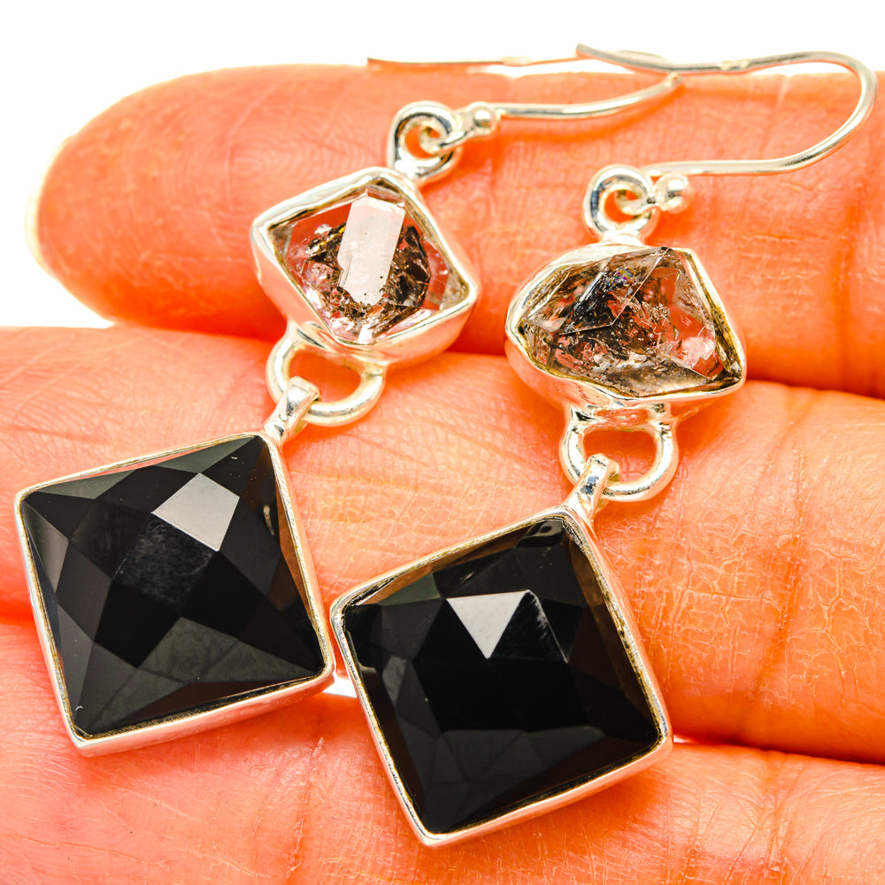 Black Onyx Earrings handcrafted by Ana Silver Co - EARR427681